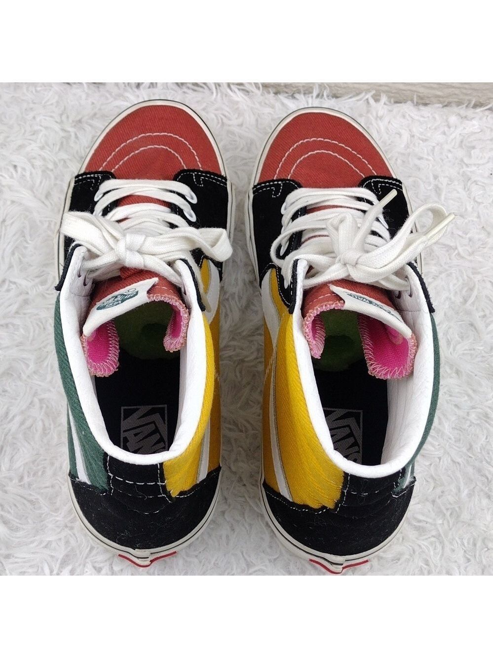 Vans Off The Wall Sk8 Unisex Multi Color Block Canvas Lace Up Hightop Sneaker - Picture 6 of 16